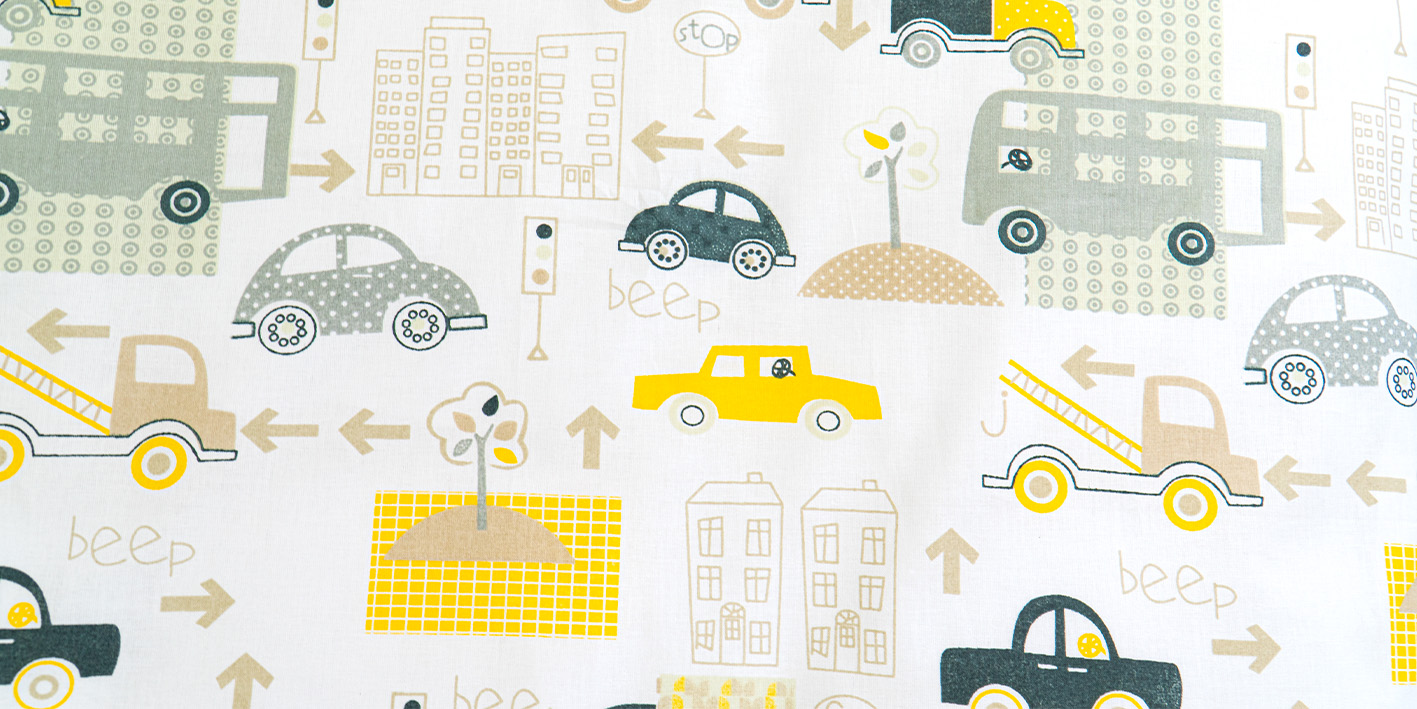 Poszewka 40x60 cm auta beep żółte 